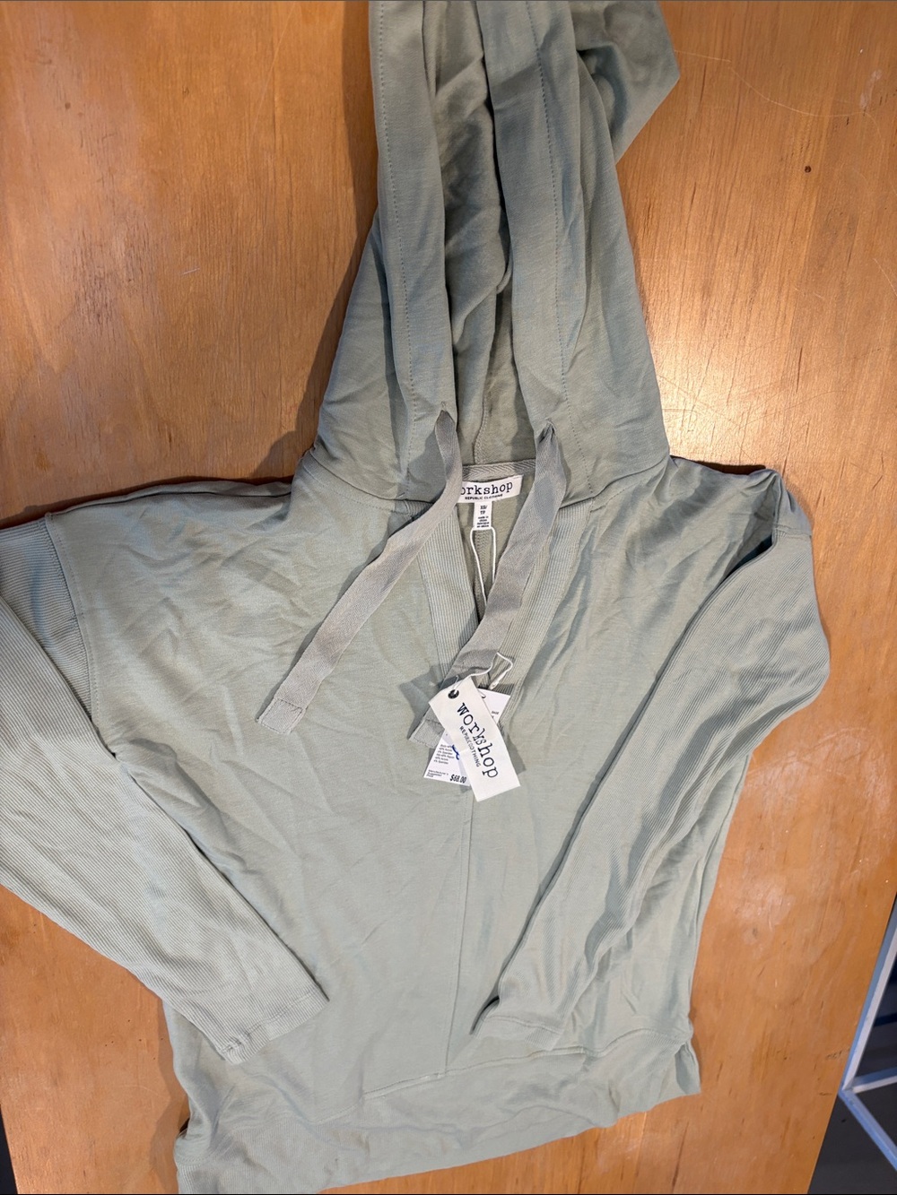 Workshop Republic Clothing Sage Green Hoodie Sweatshirt